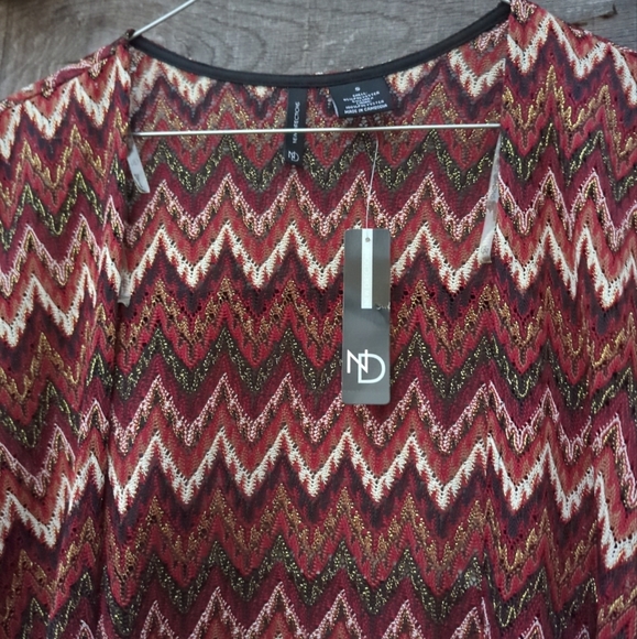 New Directions NWT Open Front Topper Sleeved Cape Women's Sz. S Print 3/4 Sleeve - Picture 6 of 14